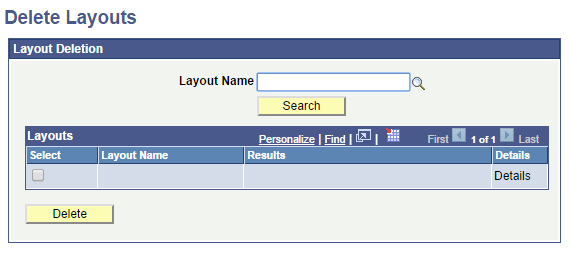 Delete Layouts page