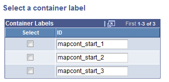Select a container label page
