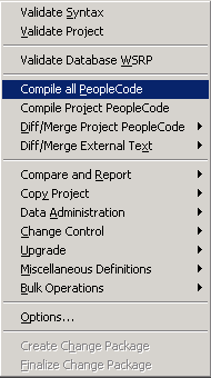 Tools menu - Compile All PeopleCode option