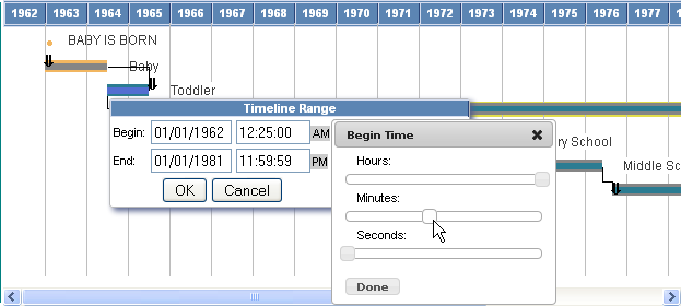 Timeline Range picker with date slider