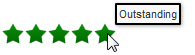 A rating gauge with thresholds (Outstanding)