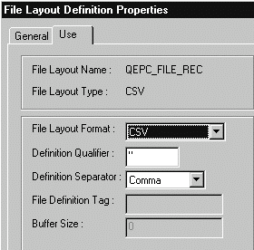 File Layout Definition Properties