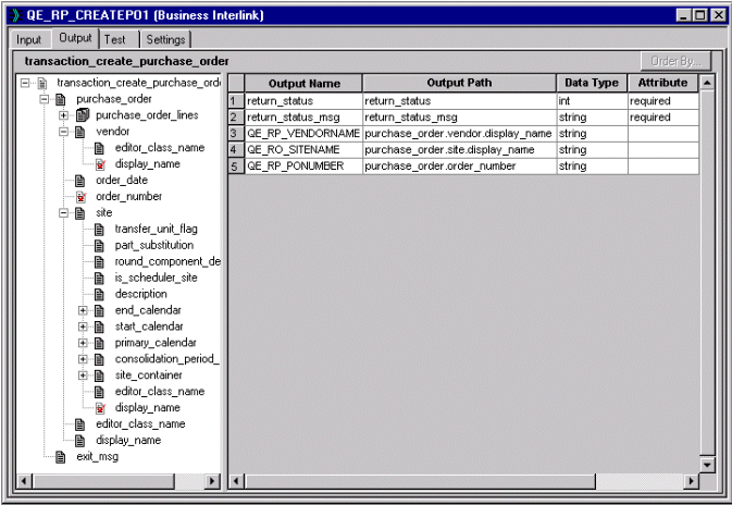 Example Business Interlink inputs for BulkExecute