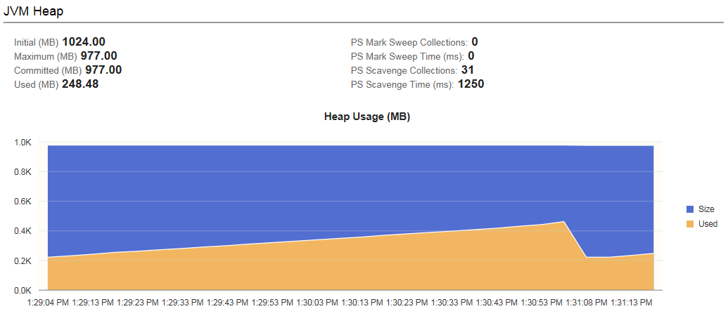 JVM Heap section