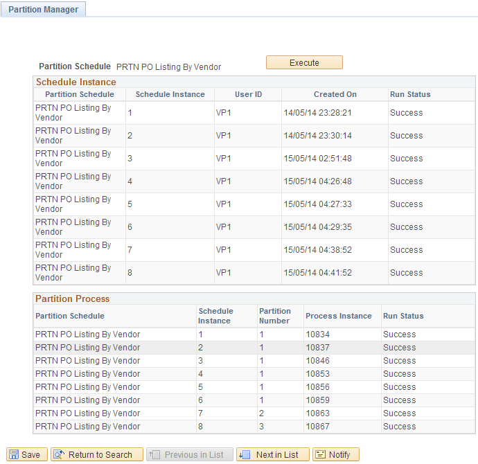 Partition Manager page