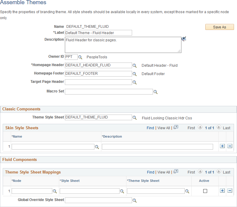 Assemble Themes page