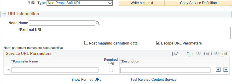 Define Related Content Service page for a non-PeopleSoft URL