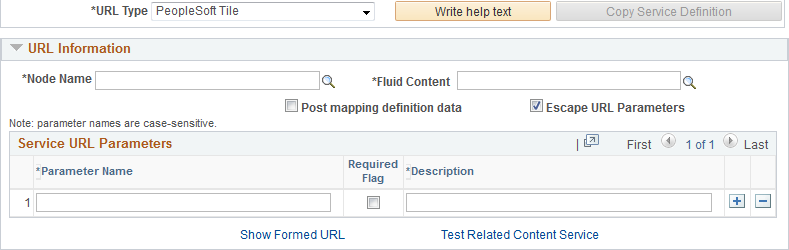 Define Related Content Service page for a PeopleSoft tile