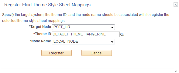 Register Fluid Theme Style Sheet Mappings page