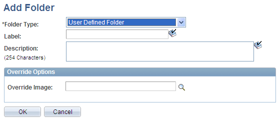 Add Folder page (user-defined folder)