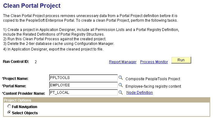 Clean Portal Project page (1 of 2)