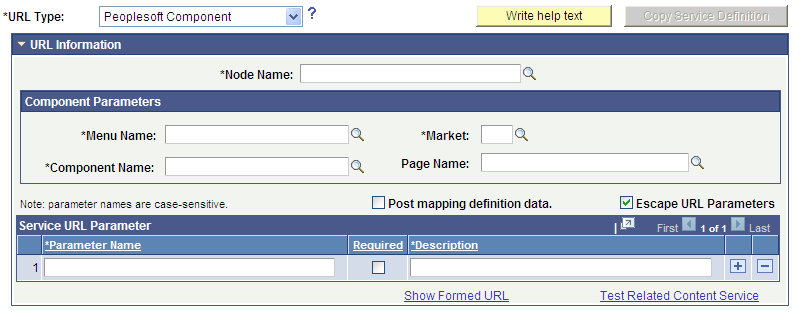 Define Related Content Service page for a PeopleSoft component