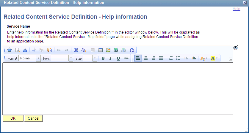 Related Content Service Definition - Help information page