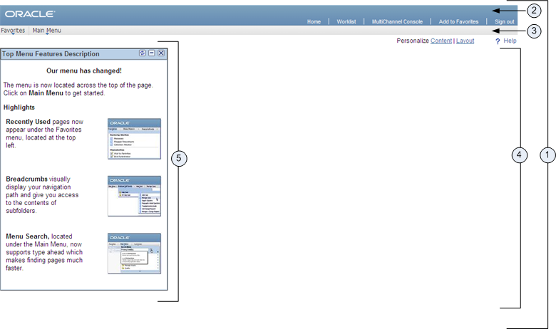 PeopleSoft homepage showing the composite HTML definitions