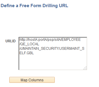 Define a Free Form Drilling URL page