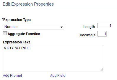 Edit Expression Properties page