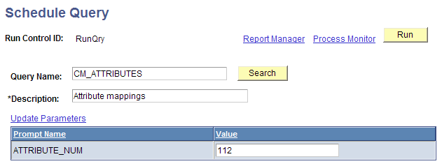 Schedule Query page