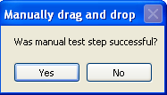 Example of the Message Box displayed in test execution