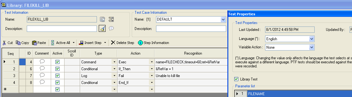 Command Defined in Library Test