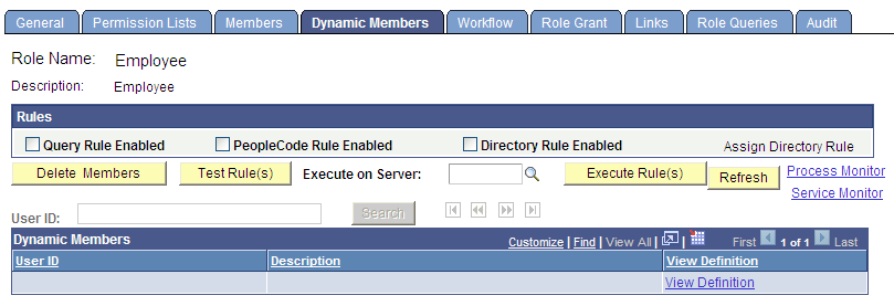 Roles - Dynamic Members page