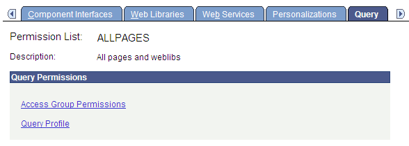Permission Lists - Query page