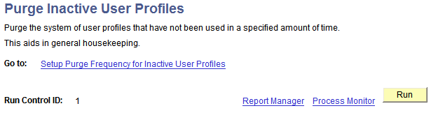 Purge Inactive User Profiles page