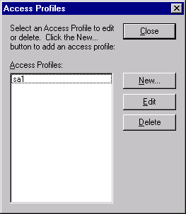 Access Profiles dialog box