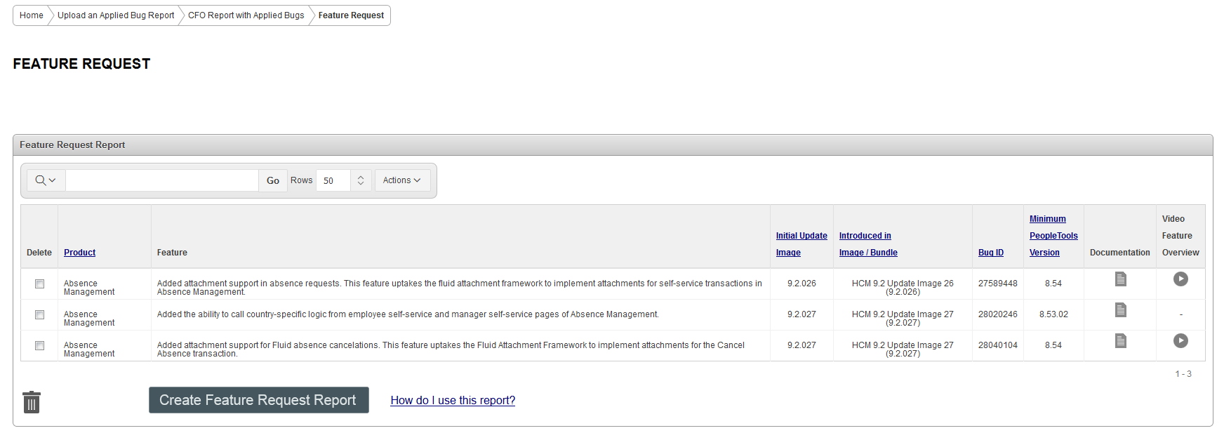Feature Request page