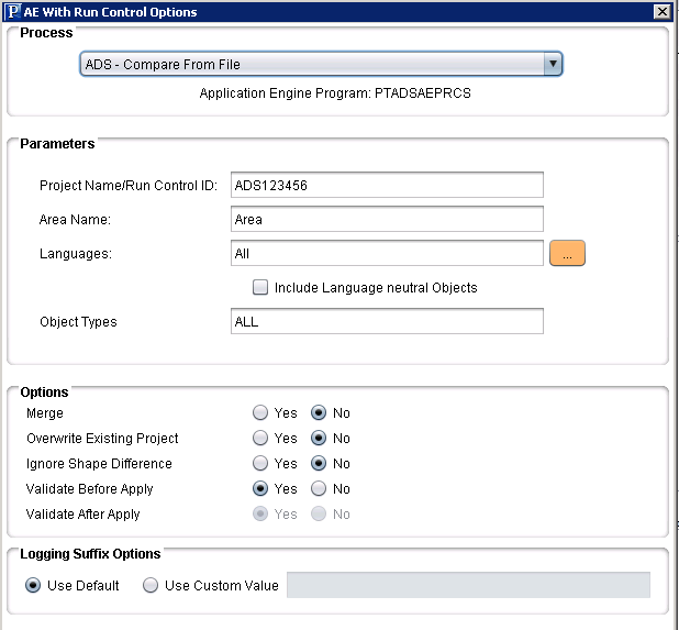 AE With Run Control Options