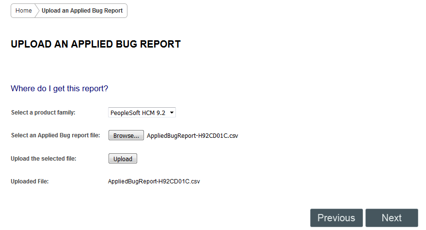 Upload an Applied Bug Report