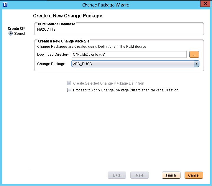 Create a New Change Package