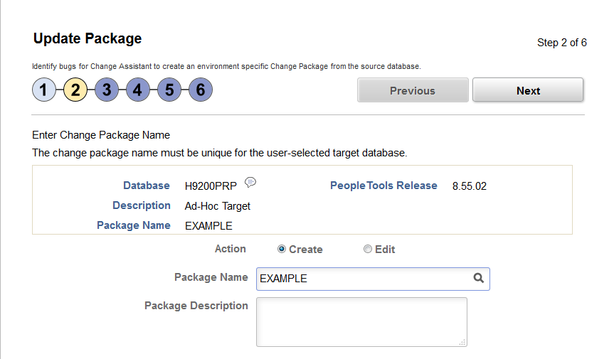 Define Update Package Step 2 of 6