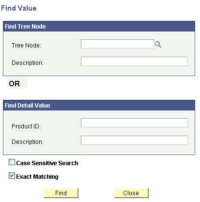 Find Value page