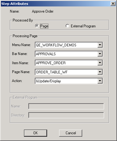 Step Attributes dialog box