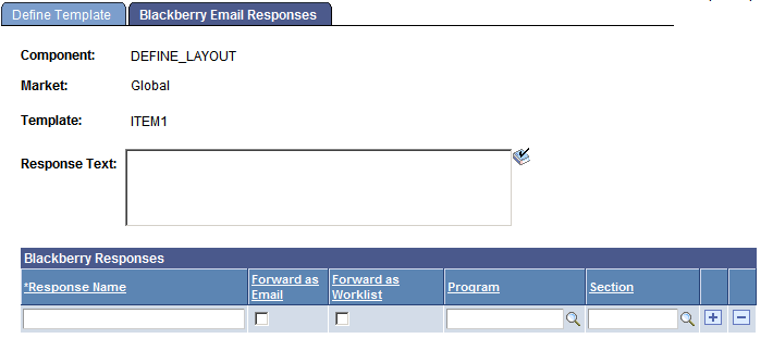 Blackberry Email Responses page