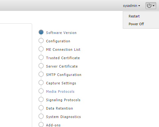 Power button menu Power button menu