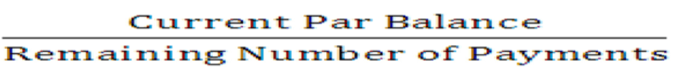 Title: Description of the Total Current Payment Amount formula follows - Description: The illustration shows the formula to calculate the Total Current Payment Amount if a repricing event occurs.
