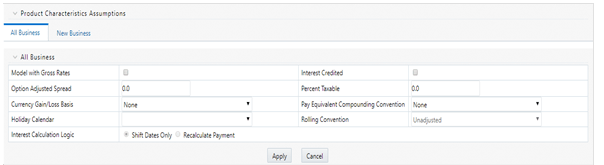 All Businesses Tab of Product Characteristic to Define the Product Characteristic