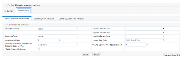 New Businesses Tab of Product Characteristic to Define the Product Characteristic