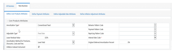 Define Core Products Attributes Tab to Define the Product Characteristic Rule