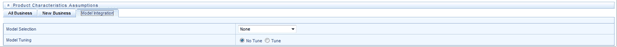 Define Model Integration secondary tab to define the Product Characteristic Rule