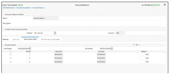 Description of New Volume Detail Tab in Forecast Balance Rule Definition page as follows