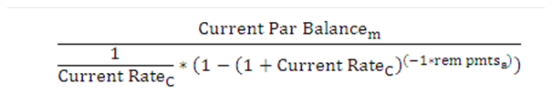 Formula to calculate the Amortizing Payment