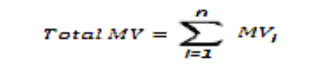 Title: Description of the Total MV formula follows - Description: The illustration shows the formula to calculate the Total MV.