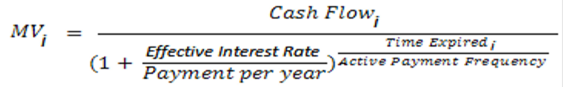 Description of the Macaulay Duration formula follows