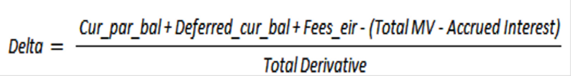 Description of the Delta formula follows