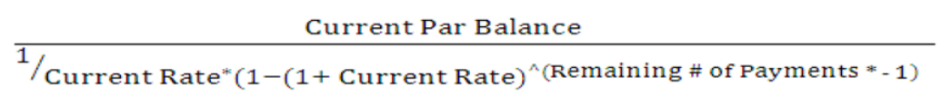 Title: Description of the Total Current Payment Amount formula follows - Description: The illustration shows the formula to calculate the Total Current Payment Amount.