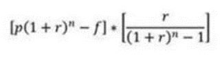 Title: Description of the Lease Payment formula follows - Description: The illustration shows the formula to re-calculate the Lease Payment.