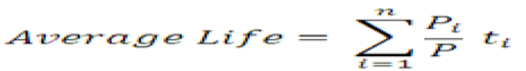 Title: Description of the Average Life formula follows - Description: The illustration shows the formula to calculate the Average Life.