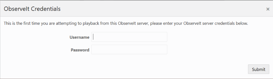 This screenshot shows the ObserveIT Credentials page. This screenshot shows the ObserveIT Credentials page.